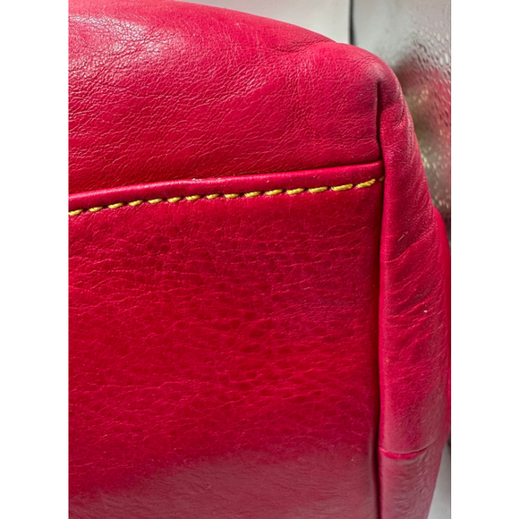 Dooney & Bourke Pink & Brown VTG 
Florentine Leather Satchel Handbag - Picture 6 of 16